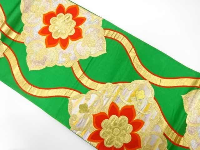 アンティーク　立涌に華紋織り出し袋帯（着用可）